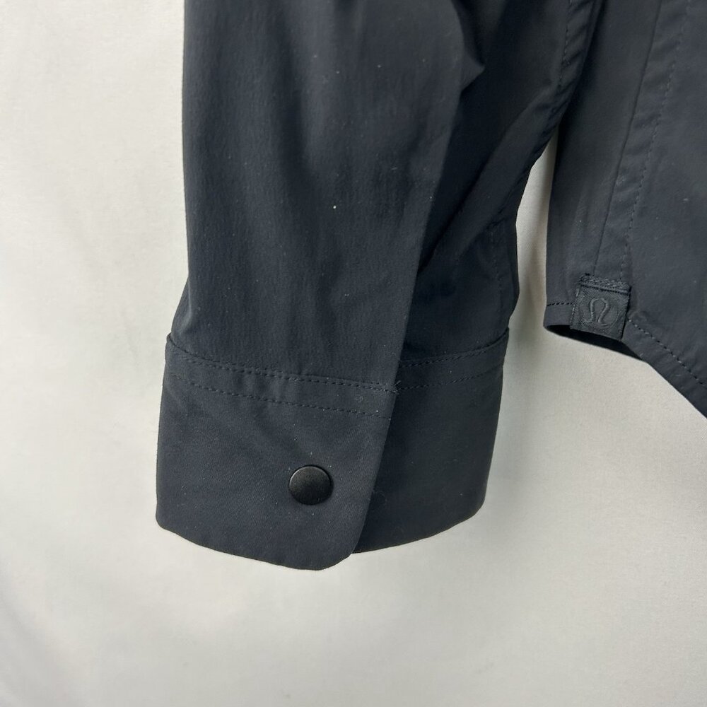 Lululemon Shirt Men Small Black Zenway Snap Button Up Vented Long Sleeve Casual - Picture 13 of 16